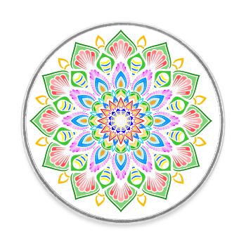 Manu Mandala 2 - Runder Kühlschrankmagnet - Weiß - Vorne