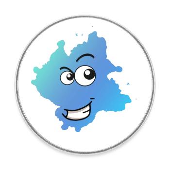 Kleksi© - The stain with style #1 - Round  fridge magnet - white - Front