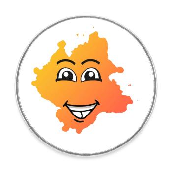 Kleksi© - The stain with style #2 - Round  fridge magnet - white - Front