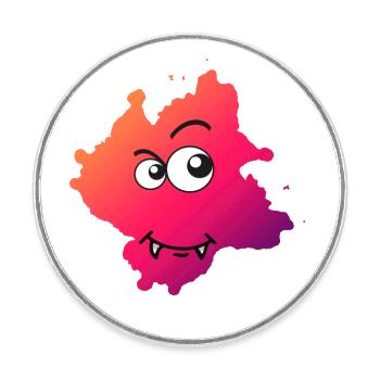 Kleksi© - The stain with style #12 - Round  fridge magnet - white - Front