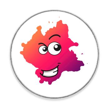 Kleksi© - The stain with style #18 - Round  fridge magnet - white - Front