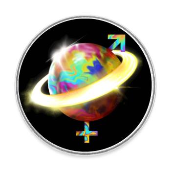 Planet Oneigenre - Schwarz - Runder Kühlschrankmagnet - Weiß - Vorne
