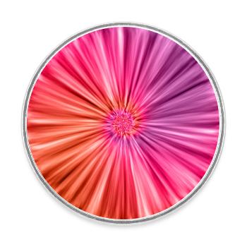 Tie Dye Floral Pattern - Round  fridge magnet - white - Front