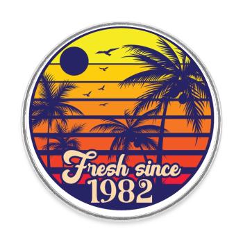 Millésime 1982 - Magnet rond - blanc - Devant