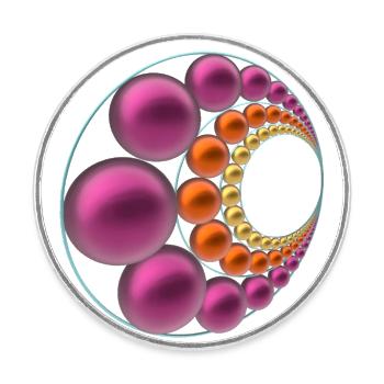 Pattern with balls in the trend colors winter 2022 - Round  fridge magnet - white - Front