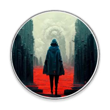 Apocalypse - Round  fridge magnet - white - Front