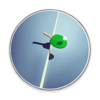 Table Tennis Ping Pong - Magnet rond - blanc - Devant