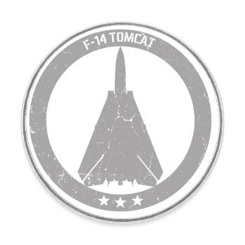 F14 Tomcat Aircraft Military Aviation Emblem Patch - Round  fridge magnet - white - Front