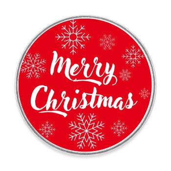 Merry Christmas - Magnet rond - blanc - Devant