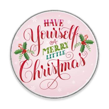 Merry Little Christmas - Round  fridge magnet - white - Front