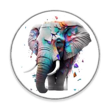Love of elephants - Round  fridge magnet - white - Front