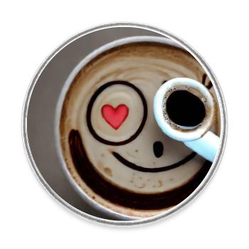 Bonne tasse de café - Magnet rond - blanc - Devant