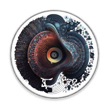 Digitale Symphonie - Runder Kühlschrankmagnet - Weiß - Vorne