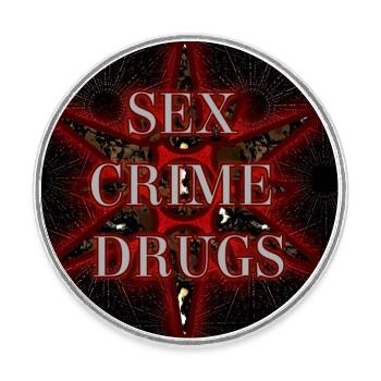 Sex - Crime - Drugs - Abbild - 2023 - Runder Kühlschrankmagnet - Weiß - Vorne