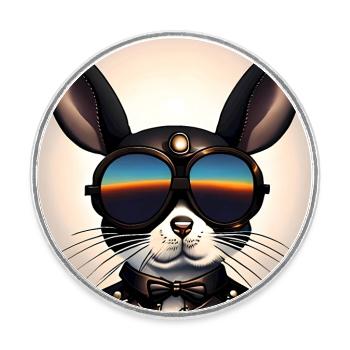 Crazy Easter Lunettes de soleil - Magnet rond - blanc - Devant