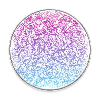 Motif (gribouillis) - Magnet rond - blanc - Devant