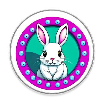 Ostergeschenk Osterhase - Runder Kühlschrankmagnet - Weiß - Vorne
