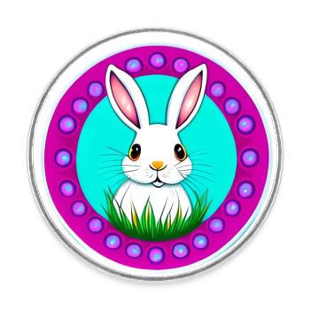 Hase zu Ostern - Runder Kühlschrankmagnet - Weiß - Vorne
