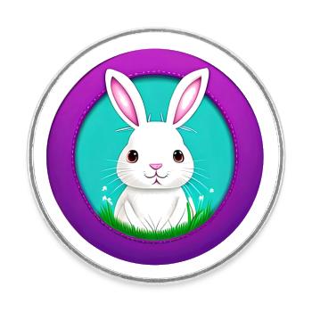 Weisser Hase Kaninchen - Runder Kühlschrankmagnet - Weiß - Vorne