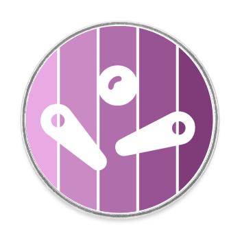 Pinball Machine Woman Purple Pinball Pinball - Round  fridge magnet - white - Front
