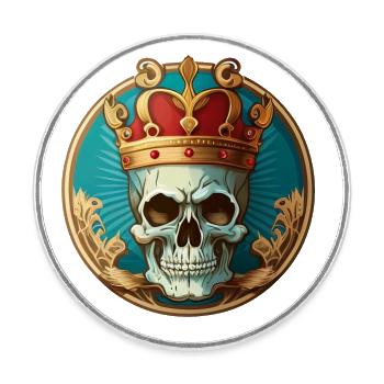 King Skull - Round  fridge magnet - white - Front