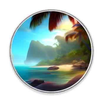 Tropical beach - Runder Kühlschrankmagnet - Weiß - Vorne
