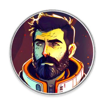 Anime Pilot - Round  fridge magnet - white - Front