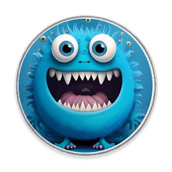 Monstre mignon - Magnet rond - blanc - Devant