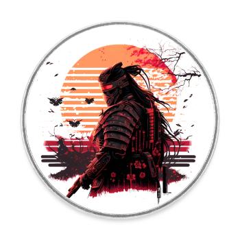 Samurai | Japan | Warriors | Fight - Round  fridge magnet - white - Front