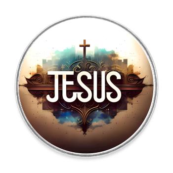 Jesus Christus von Nazareth Glaube Bibel Jesus - Runder Kühlschrankmagnet - Weiß - Vorne