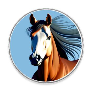 Galloping Brown Sports Horse - Round  fridge magnet - white - Front