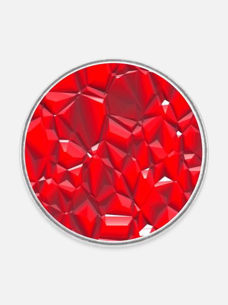 Edelstein (Glanz, Rot) - Runder Kühlschrankmagnet - Weiß