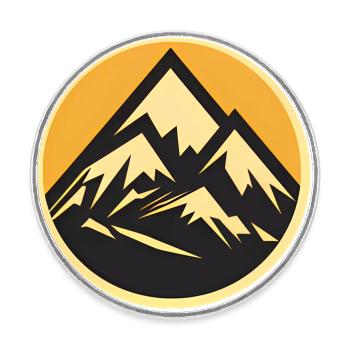 Mountains in a circle - Round  fridge magnet - white - Front