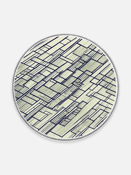 Nano Muster negativ - Runder Kühlschrankmagnet - Weiß