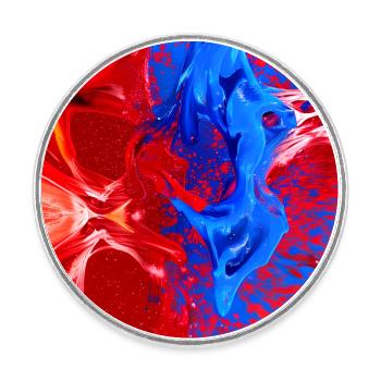 KI Kunstwerk - Runder Kühlschrankmagnet - Weiß - Vorne