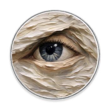 Auge Gemälde - Runder Kühlschrankmagnet - Weiß - Vorne