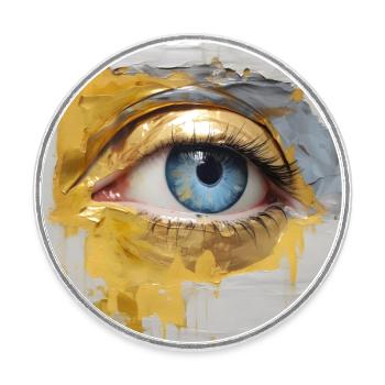 Auge Gemälde - Runder Kühlschrankmagnet - Weiß - Vorne