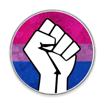 Aufkleber mit bisexueller Pride Fist - Runder Kühlschrankmagnet - Weiß - Vorne
