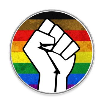 Philadelphias Pride Fist Aufkleber - Runder Kühlschrankmagnet - Weiß - Vorne