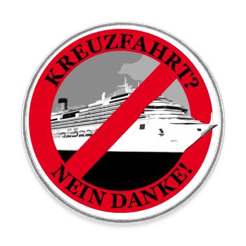Kreuzfahrt ? Nein Danke ! - Runder Kühlschrankmagnet - Weiß - Vorne