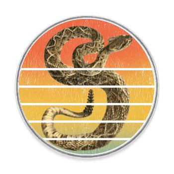 Diamant Klapperschlange Crotalus Adamanteus - Runder Kühlschrankmagnet - Weiß - Vorne