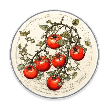 Tomates - Magnet rond - blanc - Devant