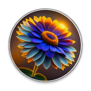 Tournesol - Magnet rond - blanc - Devant