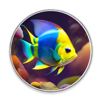 Kaiserfisch - Runder Kühlschrankmagnet - Weiß - Vorne