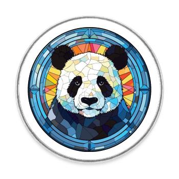Penguin Colorful Watercolor Animal Illustration - Round  fridge magnet - white - Front