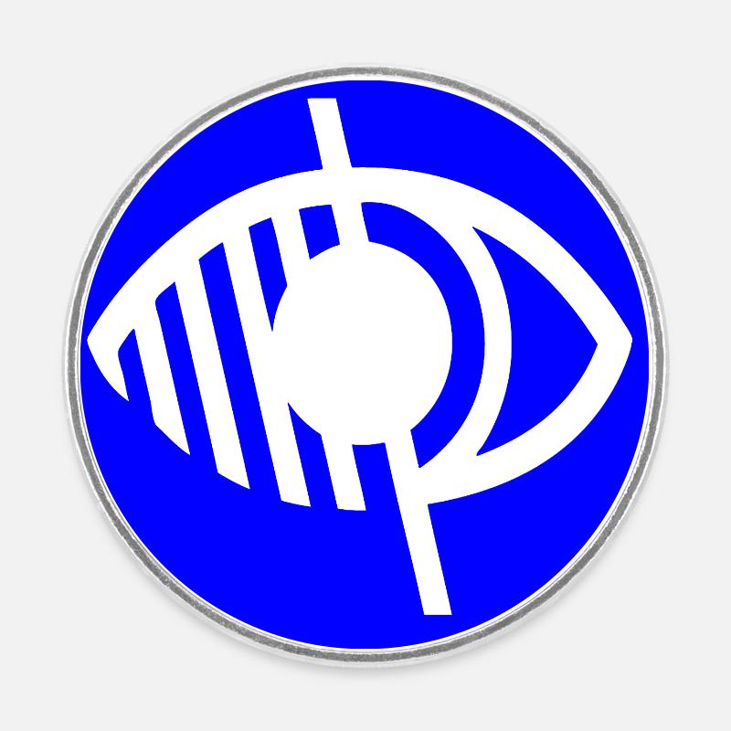 BLIND - Round  fridge magnet - white