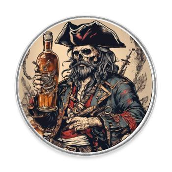 Pirate mort - Magnet rond - blanc - Devant