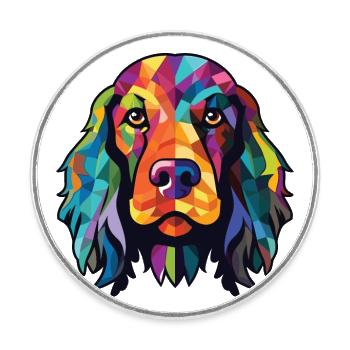 English Cocker Spaniel Dog Colorful Watercolor Pet - Magnet rond - blanc - Devant