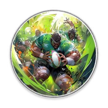 Rugby Rage - Magnet rond - blanc - Devant