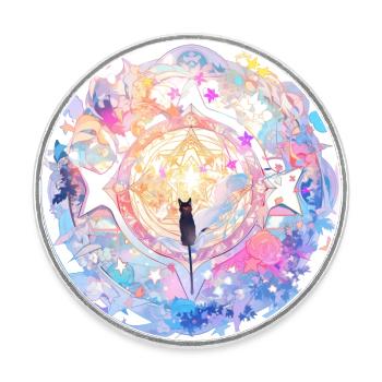 Traum-Mandala - Runder Kühlschrankmagnet - Weiß - Vorne